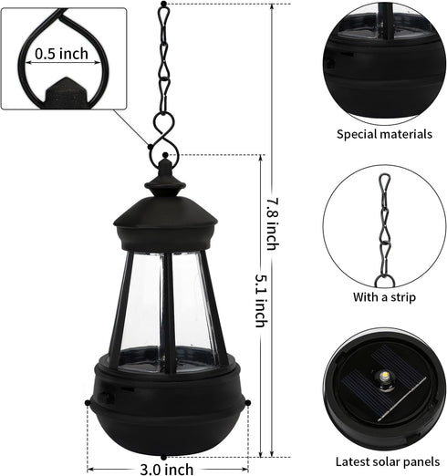 Replacement Solar Light Parts Garden Statue Gnome Solar Light Replacement Plastic Solar Hanging LED Lantern for Outdoor DIY Fairy Garden Decor Gno...
