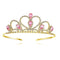 Lovelyshop Pink Gems Rhinestone Gold Tiara for Little Kid Big Kid Prom Birthday Princess Crown...