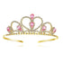 Lovelyshop Pink Gems Rhinestone Gold Tiara for Little Kid Big Kid Prom Birthday Princess Crown...