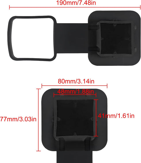 Trailer Hitch Tube Cover 2'' Rubber Hitch Tube Cover Plug Cap Insert 2 inch Receivers Class 3 4 5 for Dodge Ram Porsche Benz Toyota Ford Jeep Chev...