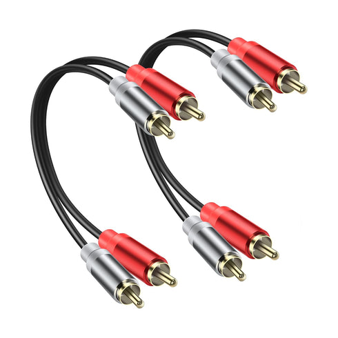 2RCA Video Extension Cable 2RCA Male to 2RCA Male Short Subwoofer Cable 2RCA to 2RCA Cable Stereo Audio Cable RCA to RCA Short Cable for HDTV Syst...