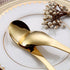 Kyraton Gold Soup Spoons 4 Pieces, Stainless Steel Titanium Plating Thick Heavy Weight Table Spoons, Asian Chinese Japanese Spoon Set for Cereal R...