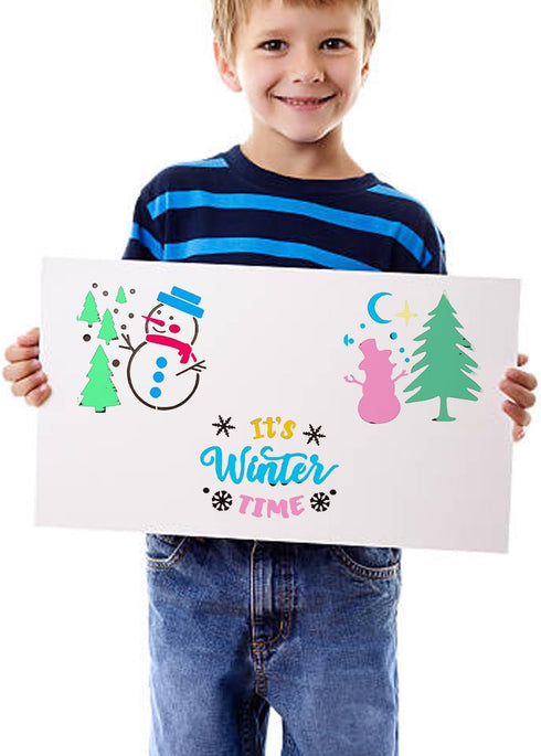 20 Pieces Stencil Template for Painting Reusable Animal Plant Stencil Spring Summer Winter Template, DIY Christmas Stencils for Painting on Wood W...