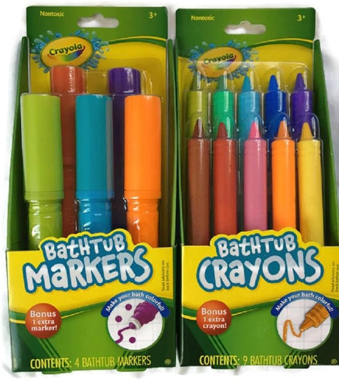 Crayola Bathtub Markers with 1 Bonus Extra Markers AND Bathtub Crayons with 1 Bonus Extra Crayons...