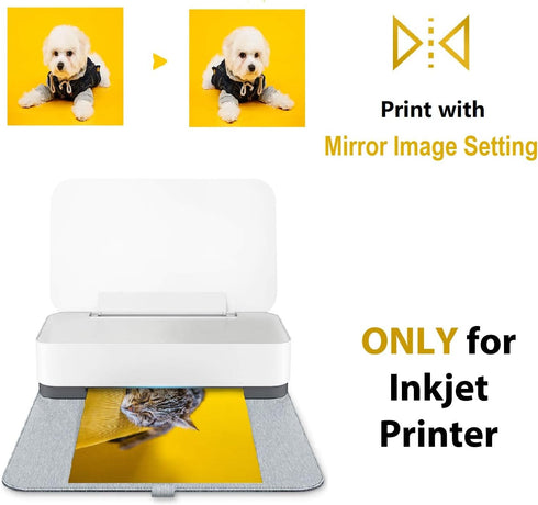 A-SUB Iron-On Heat Transfer Paper for White and Light Fabric 8.5x11 inches T Shirt Transfer Paper for Inkjet Printer Wash Durable, Long Lasting Tr...