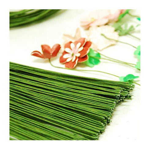 100PCS 18Ga Floral Stem Wires,Green Crafting Floral Stem Wire for DIY Crafts and Flower Arrangement 14 Inches,Paper Covered...