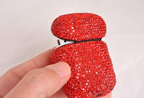 Sparkly Diamond Case for AirPods with Keychain, Shockproof Protective Premium Bling Rhinestone Cover Skin Compatible with AirPods Charging Case 2 ...