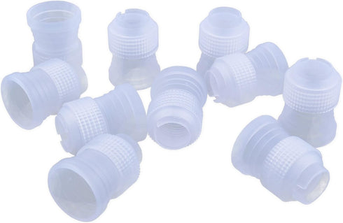 BronaGrand 10pcs Plastic Standard Couplers Pipe Tip Coupler Cake Decorating Couplers for Icing Nozzles,White...
