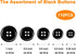 110PCS Premium Black Buttons with Compartment Box, EZJIAYOU 5 Perfect Sizes Mixed Sewing Buttons, 4 Big Holes Round Craft Button, for Sewing, DIY ...