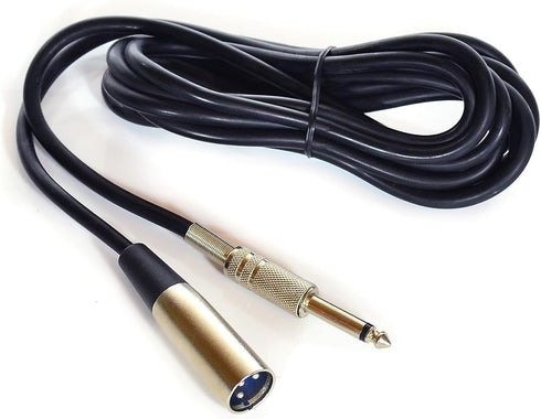 InstallerParts 10Ft 1/4" Mono Male to XLR Male Microphone Cable- Compatible with Amplifiers, Instruments, and More!...