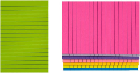 4X6 in Lined Self-Sticky Notes Strong Viscosity 8 Bag 45 Pages Bright Colors...