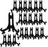 BANBERRY DESIGNS Black Folding Dislay Easels - Pack of 20 Display Easels - Curved Folding Stands - Hinged Table Card Holders. Measurements are 3" ...