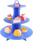 3 Pack 3-Tier Colorful Round Cardboard Cup Cake Holder Stand Dessert Tower, Reusable Pastry Serving Platter Food Display, Birthday Wedding Special...