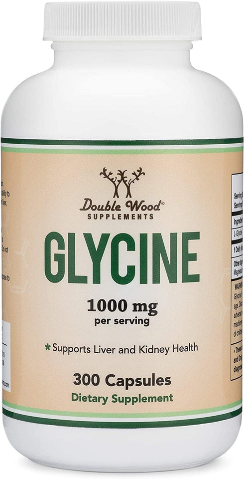 Glycine Supplement - 1,000mg Glycine Powder per Serving (300 Capsules) The Relaxing Amino Acid (Glicina) (Third Party Tested, Gluten Free, Non-GMO...
