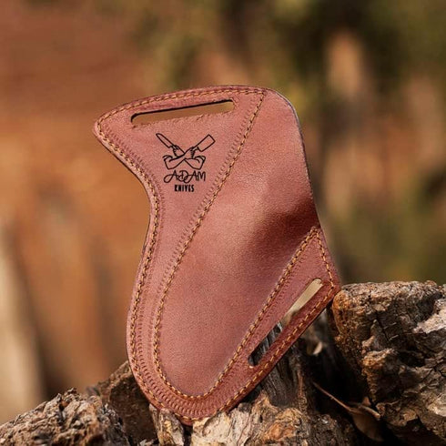 Leather Knife Sheath For Belt, Slanted Pancake Sheath, Tooled Leather Sheath, Beautiful Cow Boy Bull Cutter Knife Leather Cover 100% Real Leather ...