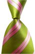 New Classic Striped Green Pink JACQUARD WOVEN Silk Men's Tie Necktie...