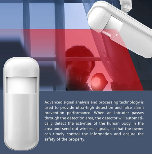 Wireless Infrared Motion Sensor PIR Motion Detector Anti-Theft for Home Security Alarm System,Burglar Alert System Compatible with Alarm System Co...