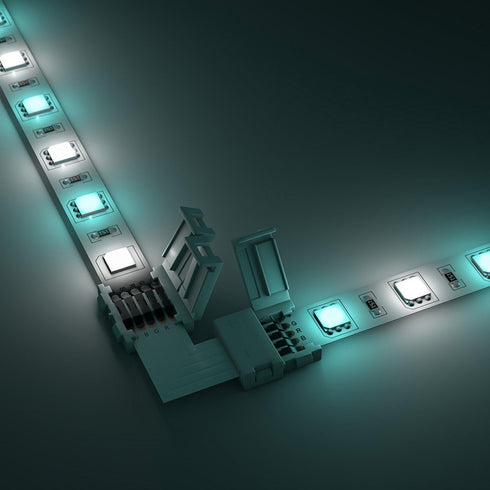 SUPERNIGHT RGBW LED Strip Connector 5 Pin L Coner Connectors for 10 mm Wide 5050 and 3528 LED Indoor String Lights Extending Connection...