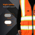 High Visibility Safety Vest with Pockets, Mic Tab, Reflective Strips and Zipper, ANSI/ISEA Standards,Oange,M...