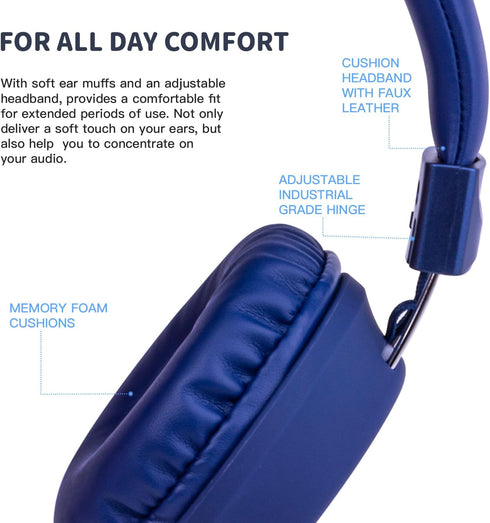 Kids Headphones Wired for School with Microphone, Lightweight Foldable Wired Headphones for School Age Kids with in-Line Control for Boys and Girl...