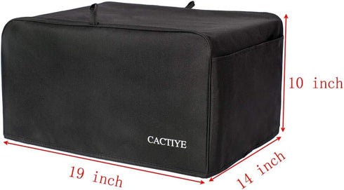 Toaster Oven Dust Cover with Accessory Pockets Compatible with Hamilton Beach 6 Slice of Toaster Oven (BLACK?19 x 14 x 10 inches)...