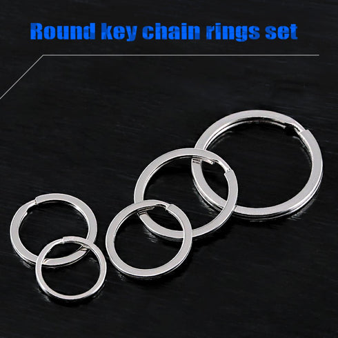 Swpeet 60 Pcs Assorted Multi-Purpose Metal Keychain Rings Split Keyrings Flat O Ring for Home Car Keys Attachments Keys Pendants - 20mm, 25mm, 30m...