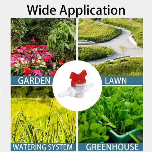 5/16-Inch Drip Irrigation Barbed Valve, Drip Line Ball Valve Shut-Off Plastic Switch Hose Connectors, Drip Irrigation Tubing Parts for Drip Irriga...