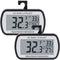Refrigerator Thermometer Digital Fridge Freezer Thermometer with Magnetic Back Large LCD, No Frills Easy to Read (Black-2 Pack)...