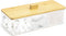 Qtip Holder Cotton Round Dispenser with Wood Lid Countertop 3 Compartments in 1 Dustproof Bathroom Organizer for Cotton Ball Clear Acrylic Contain...