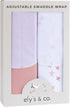 Ely's & Co. Adjustable Swaddles for Newborn, Baby Swaddles 0-3 Months, Velcro Swaddle Sack for Baby Girl, 100% Cotton, 2 Pack (Dusty Rose and Mauv...