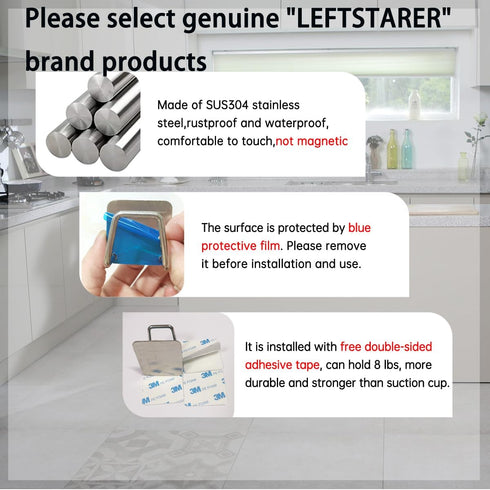 LEFTSTARER 4 Pack Sink Sponge Holder for Kitchen Sink Premium SUS304 Stainless Steel Rustproof Waterproof Quick Drying Small Strong Adhesive Spong...