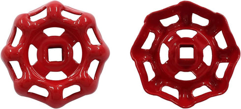 2Pcs Red Round Wheel Handle Hose Bib Handle 6x6mm Iron Outside Faucet for Valve Shafts Replacement Parts...