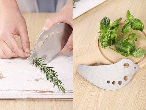 Herb Stripper Tool, Stainless Steel Kale Stripper Tool, Metal Herb Pealer for Kale, Chard, Collard Greens, Parsley, Thyme, Basil, Rosemary...