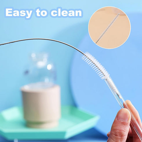 Straw Cleaner Brush Set, 6-Piece (3-Size) Extra Long Drinking Straw Cleaning Brush for Stanley Tumbler, Sippy Cup, Water Bottle, Glass Silicone Me...
