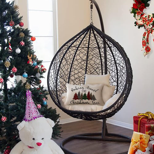 DFXSZ Christmas Pillow Covers 12x20 inch Christmas Tree Buffalo Porch Lumbar Pillow Covers Decor Farmhouse Outdoor Pillowcase for Couch Sofa...