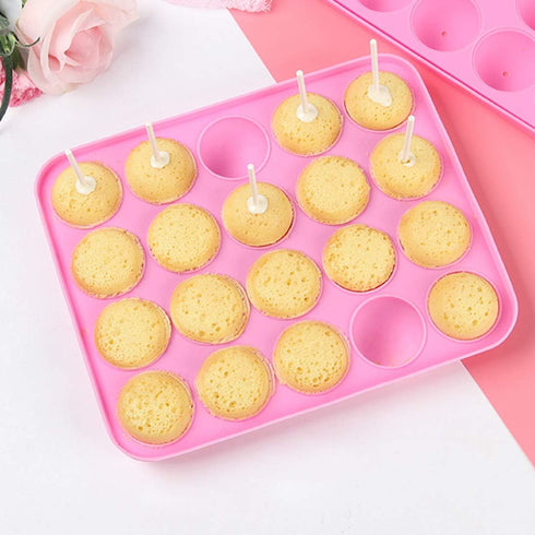 Tosnail 2 Pack of 20-Cavity Silicone Cake Pop Mold - Great for Hard Candy, Lollipop and Party Cupcake...