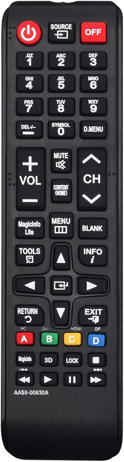 Allimity AA59-00630A Replaced Remote Control Fit for Samsung LCD Display UD22B UD46A UD55AMD32B MD55B MD46B MD40B...