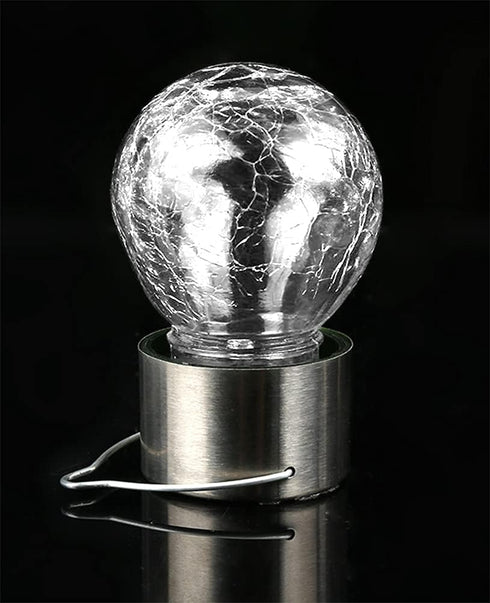 Hanging Solar Lights Outdoor Decorative,Solar Powered Cracked Glass Ball Lights,Waterproof Outdoor Hanging Globe Tree Light with Clip for Garden P...