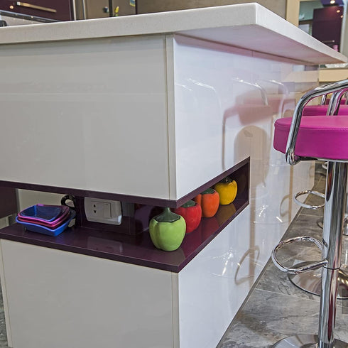 Wudnaye White Contact Paper Peel and Stick Wallpaper Glossy White Contact Paper for Cabinet 11.8inchx196.8inch Self Adhesive Kitchen Backsplash Sh...