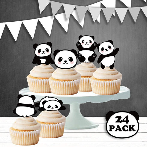Panda Cupcake Toppers Picks 24pcs - Panda Party Supplies Birthday & Baby Shower...