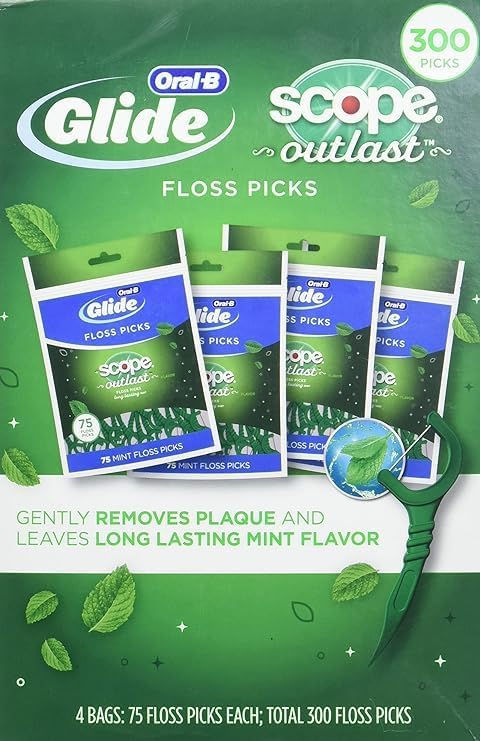 Scope Outlast Dental-Floss Picks, Mint, 300 Picks, Green...