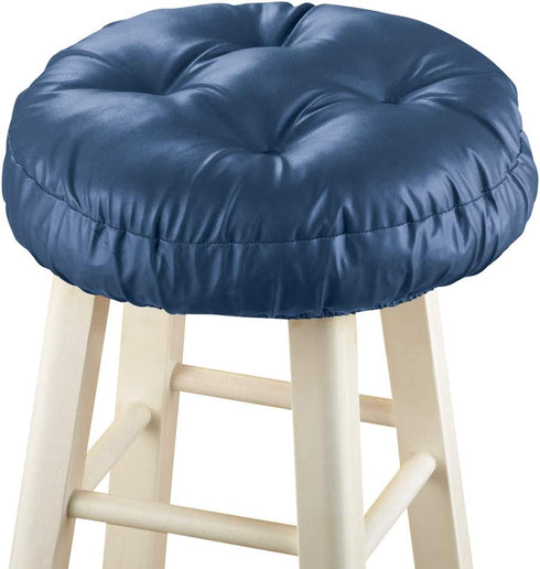 Collections Etc Foam-Padded Thick Waterproof Barstool Seat Cover Cushion with Slip Resistant Backing, Navy...
