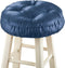 Collections Etc Foam-Padded Thick Waterproof Barstool Seat Cover Cushion with Slip Resistant Backing, Navy...