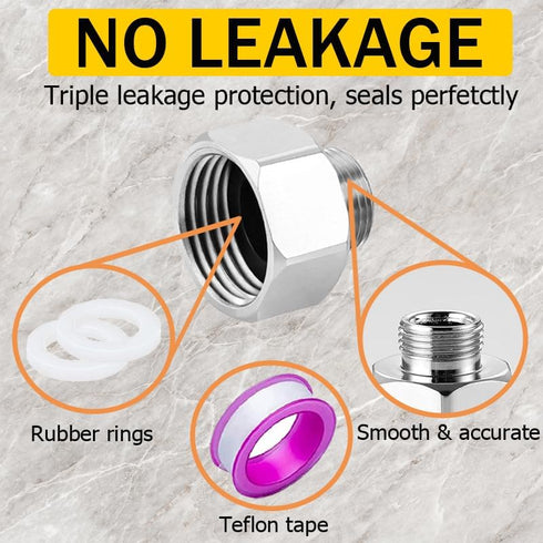 Faucet Supply Hose Adapter 3/8 Male to 1/2 Female Water Line Adapter 304 Compression Fittings for Water Supply Pipe Adapter 3/8to 1/2(OD×ID:0.54"×...