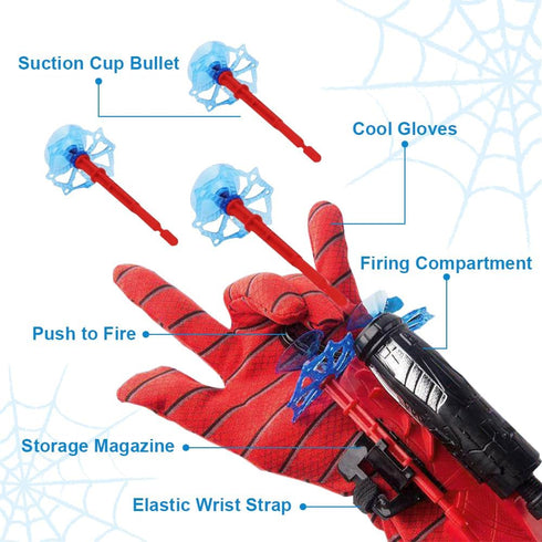 Spider Web Shooter, Superheroes Wrist Launcher Toy, Funny Children Educational Toys, Spider Gloves Man Cosplay Gift for Kids (Red)...