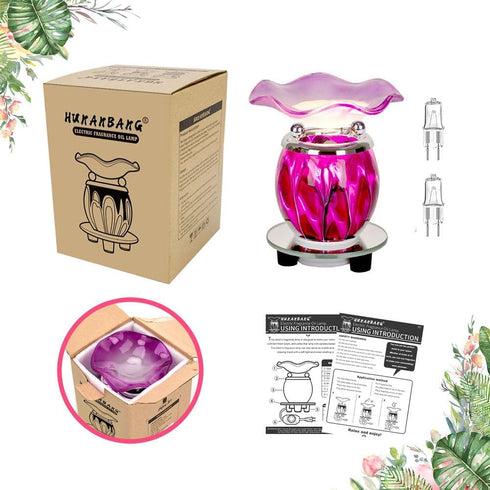 HUNANBANG 1 X Purple Tie Dye Electric Oil Warmer with a Mirrored Base...
