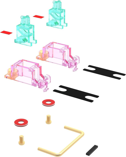 DUROCK Stabilizer V2, Screw in Stabilizers with 2u 6.25u 7u Wires, PCB Mount Keyboard Stabilizers for Mechanical Keyboards (V2 Pink Teal 80% Kit)...