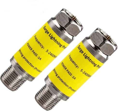 Cable Protector for TV - 2PCS Coaxial Surge Protector for Satellite Antenna Cable TV ?Surge Lightning Protector for TV Antenna...