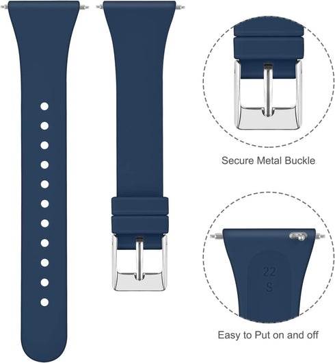 Tobfit Pack 3 Slim Bands Compatible with Fitbit Versa 2 Bands/Fitbit Versa/Fitbit Versa Lite/SE, Silicone Replacement Smartwatch Wristband for Wom...