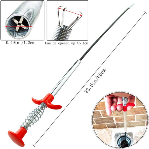 Plumbing Grabber Sink Grabber Flexible Claw Pickup Tool for Litter Pick, Drains, Home Sink, Toilet & Clean Dryer Vents (24inch)...